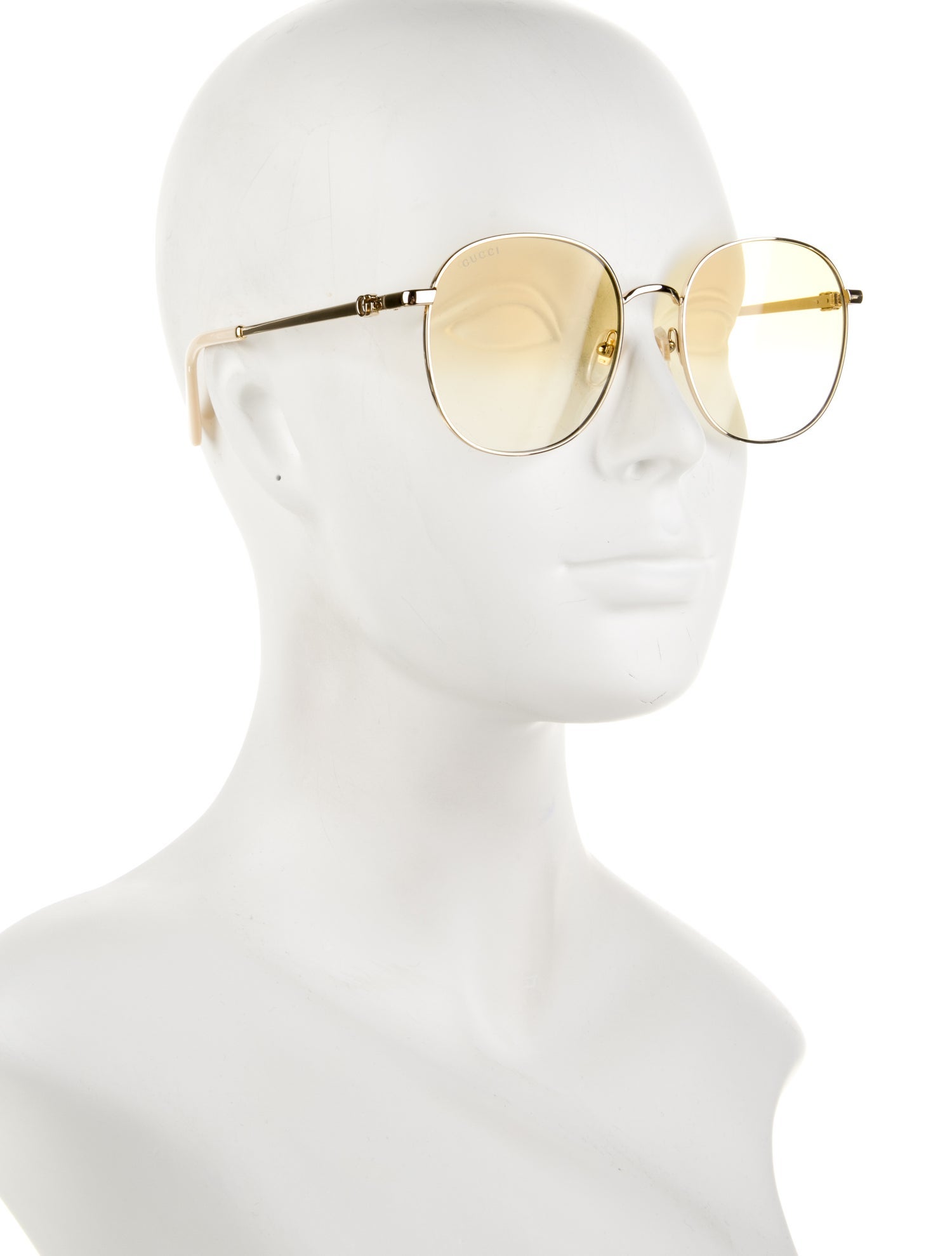 Gucci Double G Logo Round Sunglasses